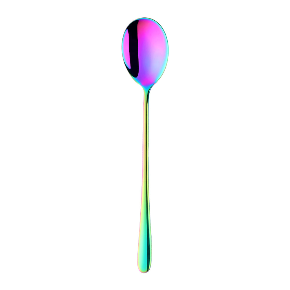 Colorful Coffee Spoon Stainless Steel Long Handle Tablespoon Korean Mixing Spoons Set Dessert Long Ice Kitchen Scoop