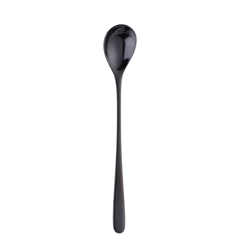 Short Handle Stainless Steel Ice Spoon Colorful Cold Drink Fruit Mixing Spoons Coffee Ice Cream