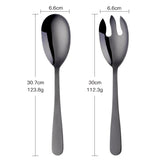 Buyer Star Long Salad Spoon and Fork 2 Pcs Colorful Tableware Sets 304 Stainless for Restaurant