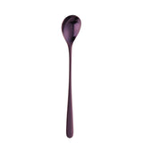 Short Handle Stainless Steel Ice Spoon Colorful Kitchen Cold Drink Fruit Mixing Spoons Coffee Ice Cream Small Dessert Scoop 1PC