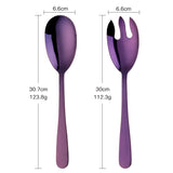 Buyer Star Long Salad Spoon and Fork 2 Pcs Colorful Tableware Sets 304 Stainless for Restaurant