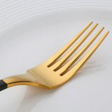 304 Stainless Steel Cutlery Sets Black Gold Tableware mirror polished