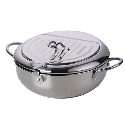 Buyer star Frying Pot with a Thermometer and a Lid Fried Strainer Clips Kitchen Fried Set