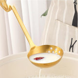 1Pc Stainless Steel Soup Spoon Colander  V-Shape Spoon Strainer Kitchen Utensil Skimmer 8 Colors