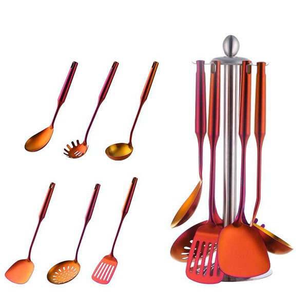 1set Kitchen Tools Stainless Steel Long Handle Kitchenware Matt Skimmer Soup Spoon