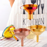 Stainless Steel Kitchen Funnel with Detachable Filter Kitchen Tools Useful Oil Liquid Funnel Wide Mouth Funnel for Canning Wine