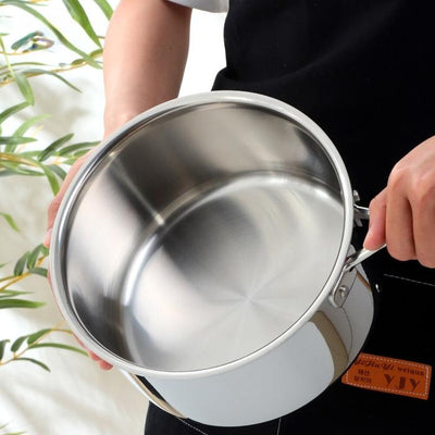 Stainless Steel Milk Pot 3 layers Bottom Butter Chocolate Melted Pan Long handle Pot with Lid