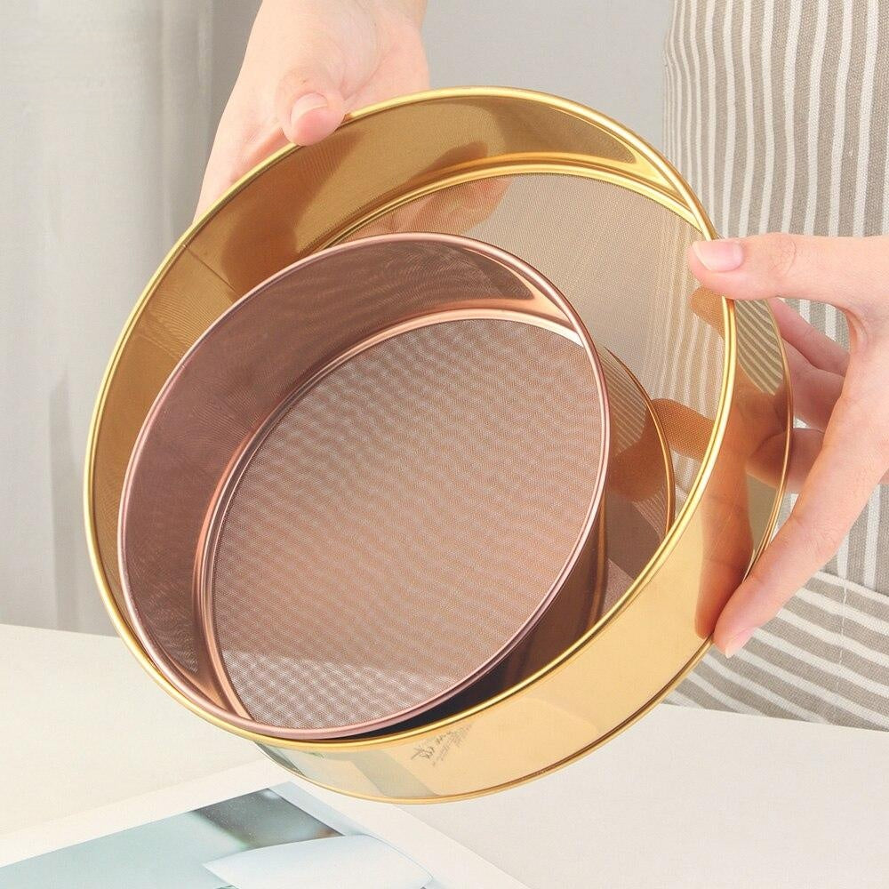 Baking Pastry Tools Hand Crank Baking Tools Stainless Steel Flour Sifter Round Powder Sieve Cakes Pastry Tools