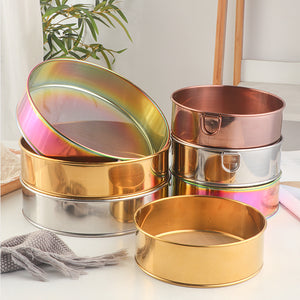 Baking Pastry Tools Hand Crank Baking Tools Stainless Steel Flour Sifter Round Powder Sieve Cakes Pastry Tools