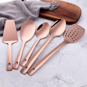 12PCS Stainless Steel Kitchen Utensils Soup Ladle Colander Spoon Shovel Spatula Meat Fork Non-stick Cooking Tool Kitchenware Set