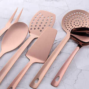 12PCS Stainless Steel Kitchen Utensils Soup Ladle Colander Spoon Shovel Spatula Meat Fork Non-stick Cooking Tool Kitchenware Set