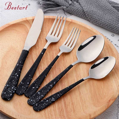 Buyer Star Cutlery Set Stainless Steel Flatware Dinner service for 5 knife fork spoon mirror polished