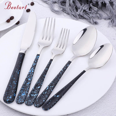 Buyer Star Cutlery Set Stainless Steel Flatware Dinner service for 5 knife fork spoon mirror polished