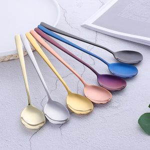 Buyer Star Dinner Spoon 6-Piece Colorful Long Handle Dessert Tea Coffee Spoon