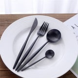 Buyer Star 24-pcs Stainless Steel SUS304 Flatware Set for Home/Kitchen/Restaurant/Hotel Stylish Matte Cutlery Service for 8