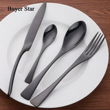 4-Piece Cutlery Set Stainless Steel Gold Dinnerware Knife Fork Cutlery Set