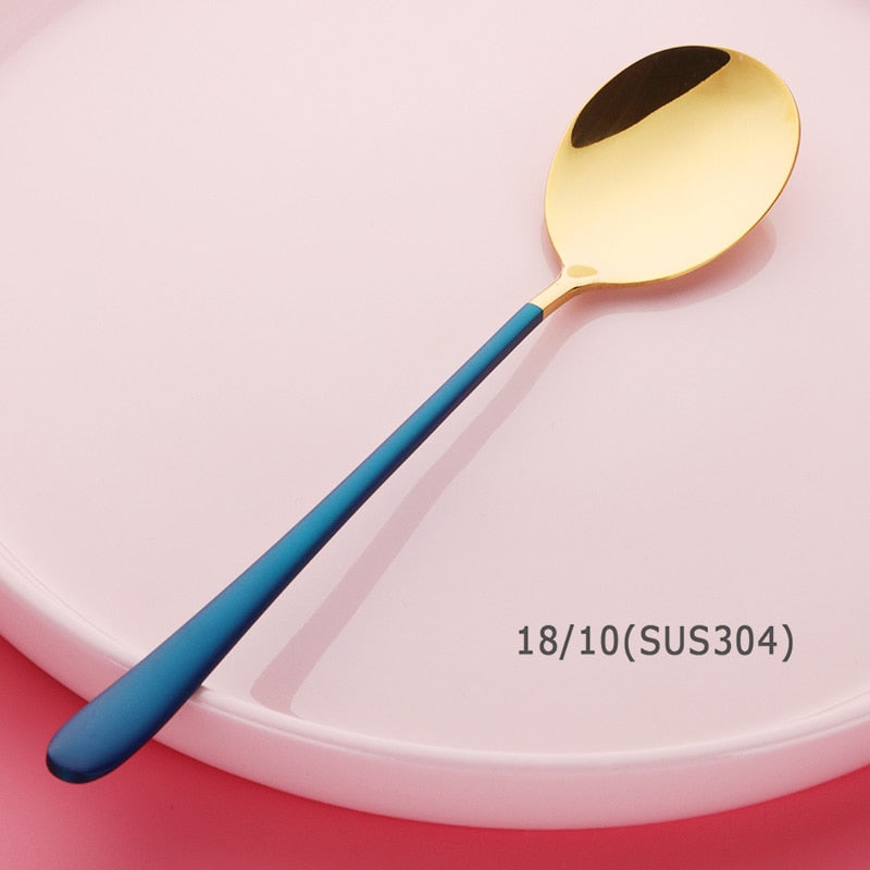 Buyer Star Stainless Steel Tableware Gold Plated Dessert Tea Coffee Spoons