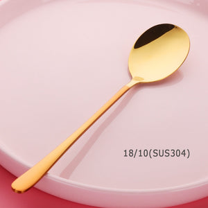 Buyer Star Stainless Steel Tableware Gold Plated Dessert Tea Coffee Spoons
