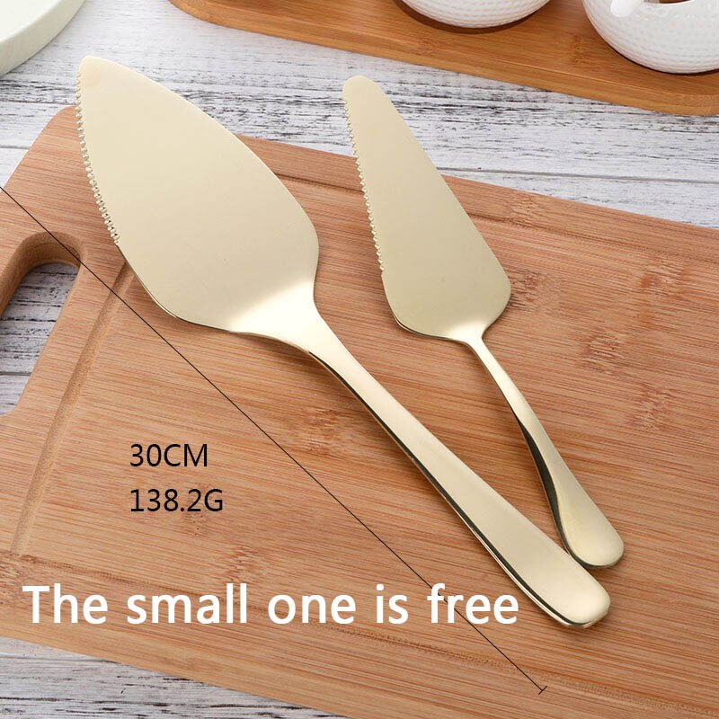 Buyerstar Stainless Steel Cake Knife Serve Set For Wedding Gold
