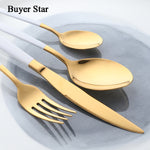 Gold Polish Stainless Steel Utensil Cutlery Set