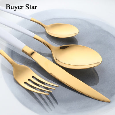 Gold Polish Stainless Steel Utensil Cutlery Set