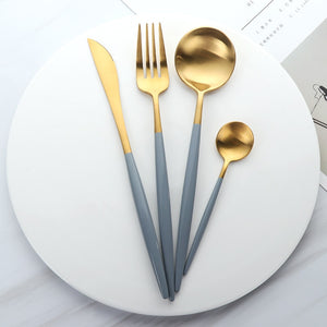 Buyer Star Gold Flatware Set High Grade Cutlery Stainless Steel 18/10 Dinnerware