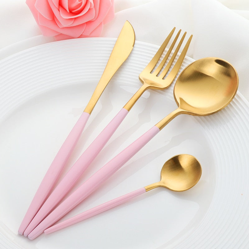 Buyer Star Gold Flatware Set High Grade Cutlery Stainless Steel 18/10 Dinnerware