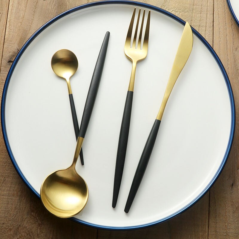 Buyer Star Gold Flatware Set High Grade Cutlery Stainless Steel 18/10 Dinnerware