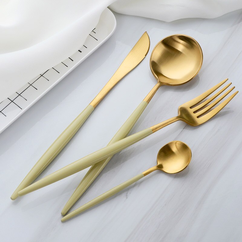 Buyer Star Gold Flatware Set High Grade Cutlery Stainless Steel 18/10 Dinnerware
