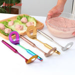 Buyerstar Stainless Steel Meatball Maker Spoon with Leakage Hole Non-Stick Kitchen Utensil