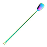 Colorful Long Handle Stainless Steel Dessert Spoon Ice Cream Shovel Mixing Spoon