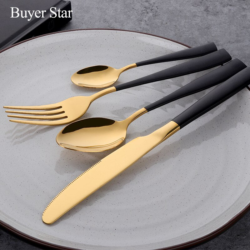 Buyer Star Western Cutlery Set soup spoon knife fork for Hotel Tableware