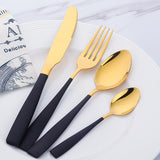 Buyerstar BlackGold Western Cutlery Set soup spoon knife fork  for Hotel Tableware