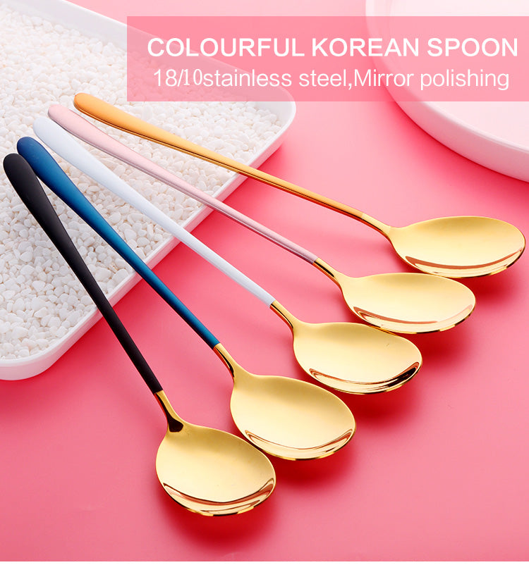 Buyer Star Stainless Steel Tableware Gold Plated Dessert Tea Coffee Spoons