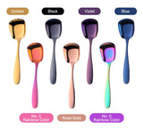 Buyer Star 8-Piece Stainless Steel 304 Flat Scoop Iridescent Dessert Coffee Gold Spoon