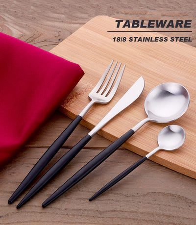 Elegant Stylish Flatware Set Service Matte Cutlery