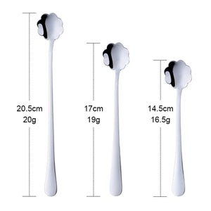 Flowers Design Spoon Long Handle Stainless Steel Dessert Tea Coffee Mixing Spoon Honey Teaspoons Drink Cafe Tableware