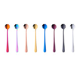 Flowers Design Spoon Long Handle Stainless Steel Dessert Tea Coffee Mixing Spoon Honey Teaspoons Drink Cafe Tableware