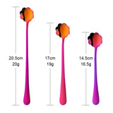 Flowers Design Spoon Long Handle Stainless Steel Dessert Tea Coffee Mixing Spoon Honey Teaspoons Drink Cafe Tableware