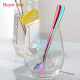 Flowers Design Spoon Long Handle Stainless Steel Dessert Tea Coffee Mixing Spoon Honey Teaspoons Drink Cafe Tableware