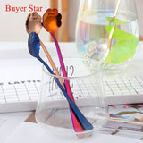 Flowers Design Spoon Long Handle Stainless Steel Dessert Tea Coffee Mixing Spoon Honey Teaspoons Drink Cafe Tableware