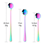 Flowers Design Spoon Long Handle Stainless Steel Dessert Tea Coffee Mixing Spoon Honey Teaspoons Drink Cafe Tableware