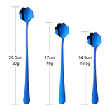 Flowers Design Spoon Long Handle Stainless Steel Dessert Tea Coffee Mixing Spoon Honey Teaspoons Drink Cafe Tableware