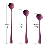 Flowers Design Spoon Long Handle Stainless Steel Dessert Tea Coffee Mixing Spoon Honey Teaspoons Drink Cafe Tableware