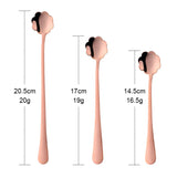Flowers Design Spoon Long Handle Stainless Steel Dessert Tea Coffee Mixing Spoon Honey Teaspoons Drink Cafe Tableware
