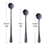 Flowers Design Spoon Long Handle Stainless Steel Dessert Tea Coffee Mixing Spoon Honey Teaspoons Drink Cafe Tableware