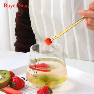 Stainless Steel Dessert Spoon with Serrated Edge Spoon Fork Knife 3 in 1 Kitchen Tools