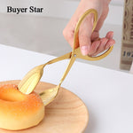 Stainless Steel Food Tongs Kitchen Utensils Anti Heat Bread Clip Barbecue Tools