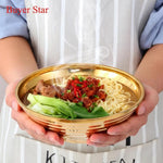 Buyer Star Rainbow Ramen Noodle Soup Bowl Double Layer 18/8 Stainless Steel Bowl with Matching Spoon and Chopsticks