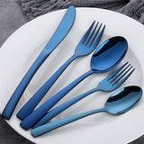 Buyerstar Luxury Blue Western Dinnerware Set Restaurant Cutlery Knife Fork spoon Set